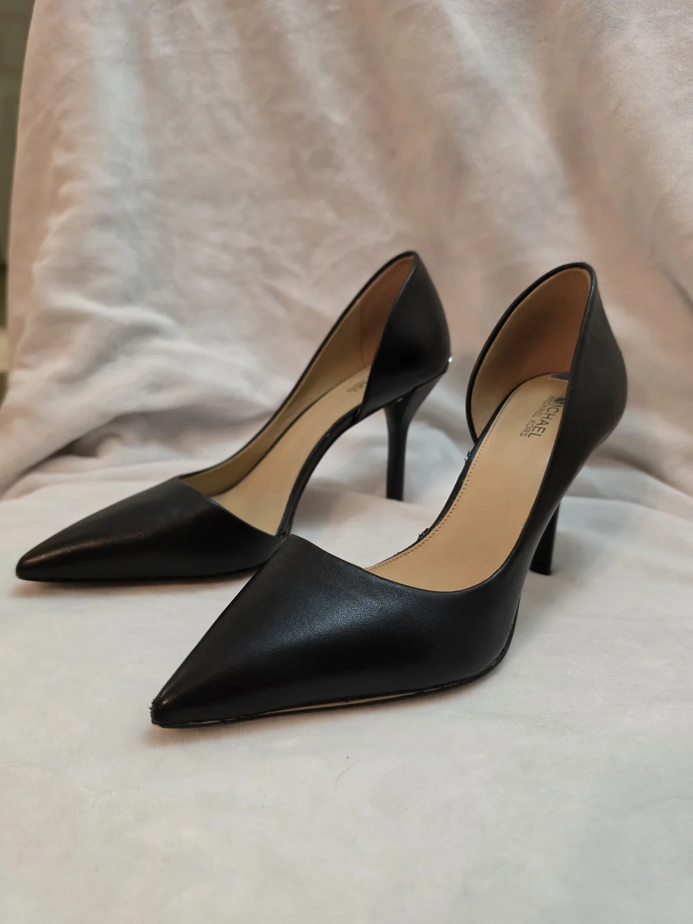 MICHAEL Michael Kors Black Pointed-Toe Leather Stiletto Pumps